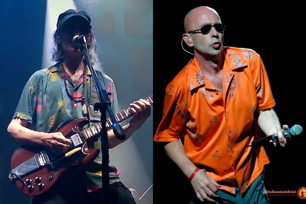 Skay Beilinson le hizo un histórico homenaje al Indio Solari en Buenis Aires: A la memoria del amigo (Collage web)
