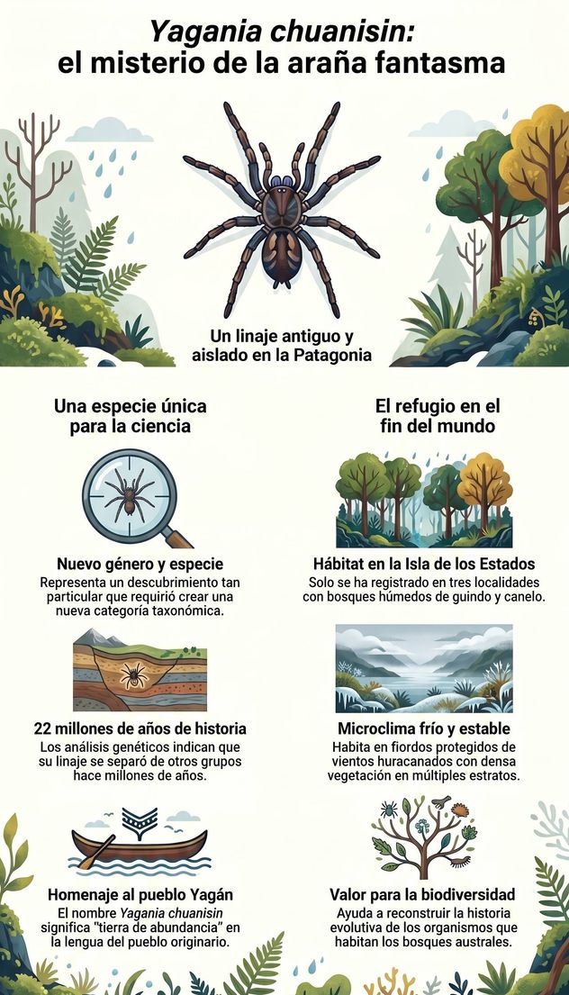 El descubrimiento y descripción de Yagania chuanisin revela la existencia de un linaje de arañas que habría permanecido aislado durante millones de años en uno de los ambientes más remotos de Argentina.