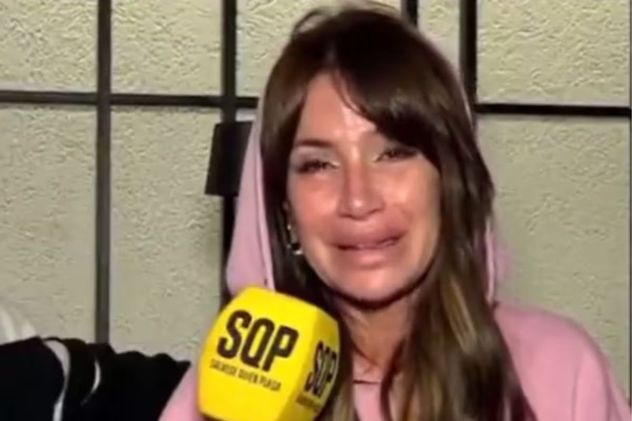 Florencia Peña llorando en SQP, horas después de haber informado en su programa de LuzuTV que el padre de Messi había muerto, noticia que no era cierta.