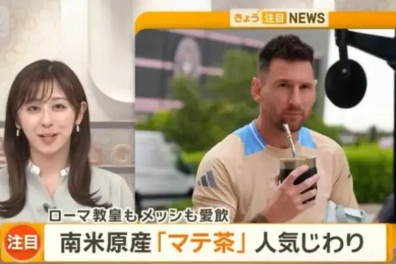 El informe de la televisión japonesa vinculó la creciente popularidad del mate con la influencia internacional de Lionel Messi y el papa Francisco.