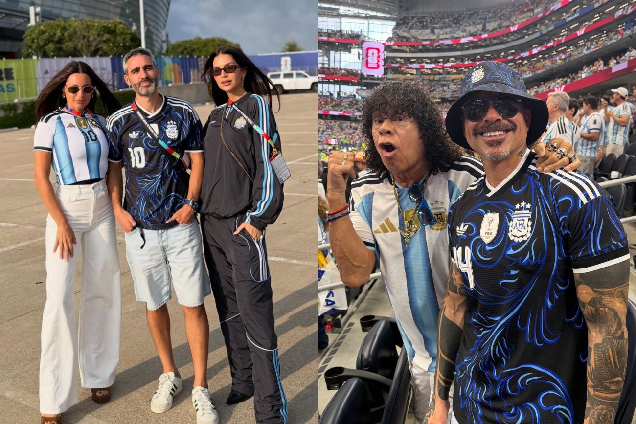 El desfile de famosos que alentó a la Selección Argentina ante Austria.