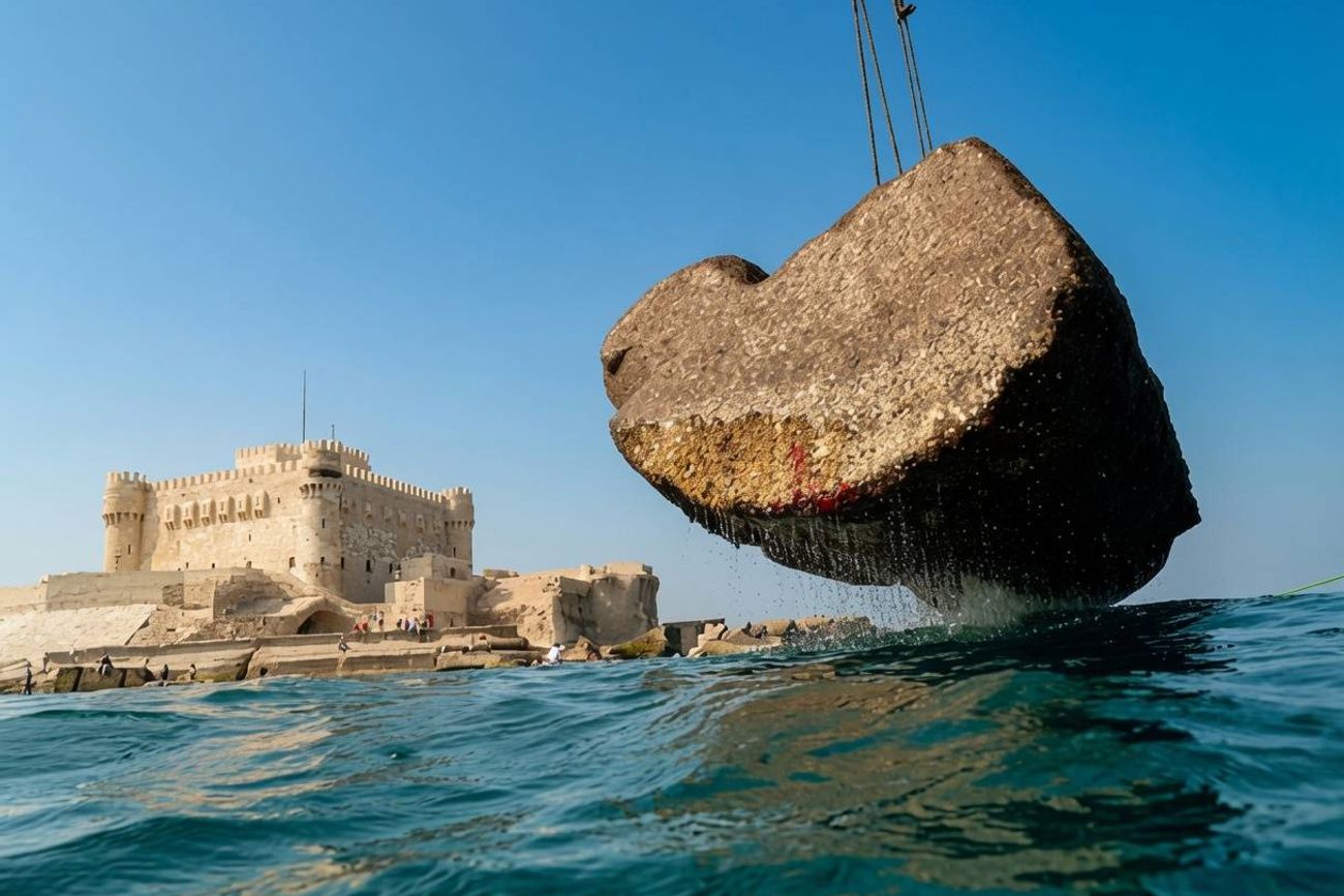 Hallazgo histórico: rescatan del mar restos del Faro de Alejandría, una de las siete maravillas del mundo.
