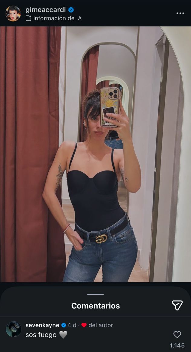 Gime Accardi cumplió 41 años, subió fotos del festejo a su cuenta de Instagram y Seven Kayne le comentó.