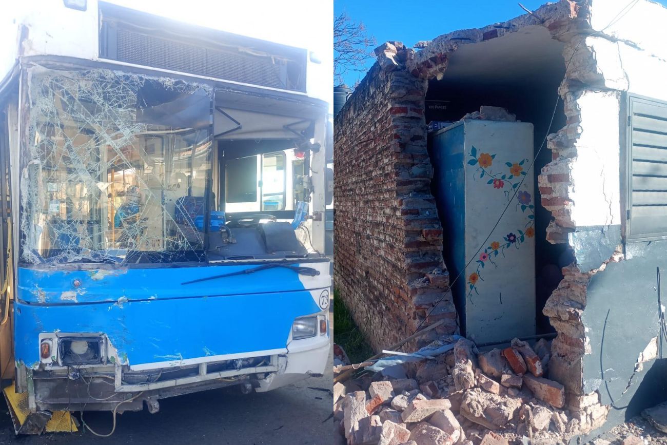 Córdoba: un colectivo de la línea 73 perdió el control y chocó contra un centro vecinal. (Policía de Córdoba)