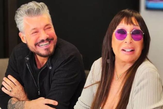 Moria Casán junto a Marcelo Tinelli. 
