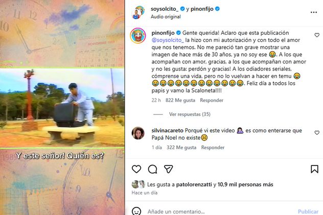 Sol Fijo y su papá Piñón. Foto: Instagram