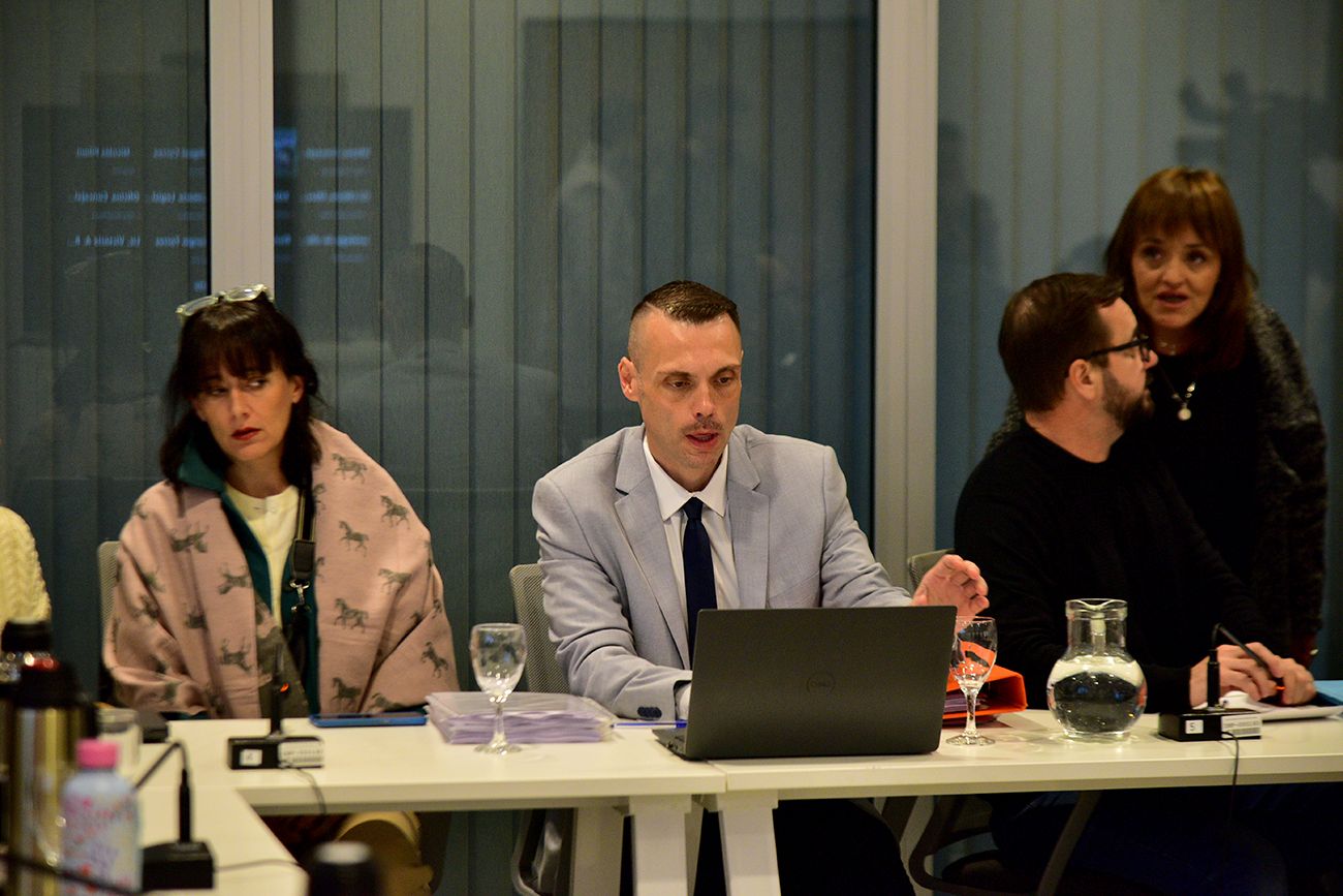 Hormaeche en comisión del Concejo Deliberante por los pedidos de informe por la noche.