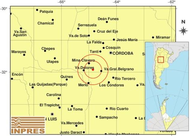 Dos sismos se sintieron en Córdoba.