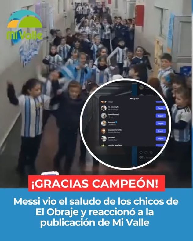 Messi le dio Me Gusta a una publicación de El Obraje.