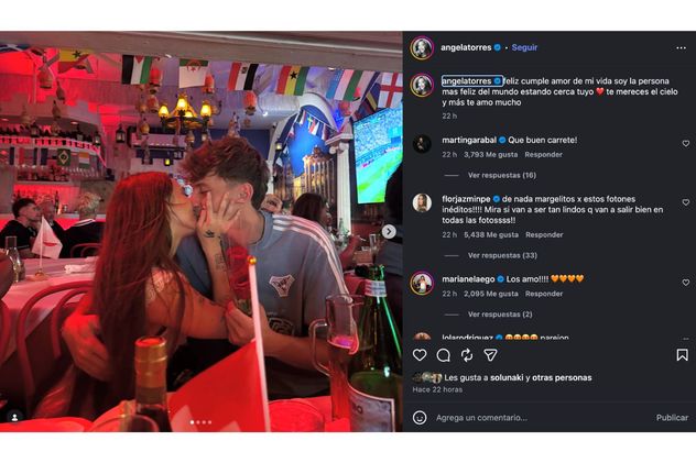 La tierna publicación de Ángela Torres a Marcos Giles, su novio, para festejar su cumpleaños.