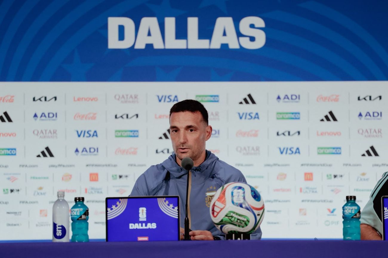 Lionel Scaloni en la conferencia de prensa previa al choque con Jordania, por el Mundial.