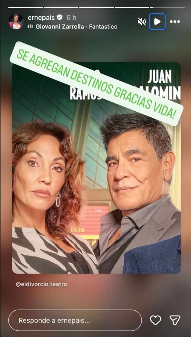 El último posteo de Ernestina Pais en sus redes sociales. 