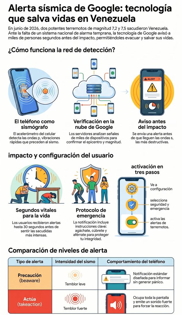 Alerta por sismos. Cómo funciona el sistema de Android.