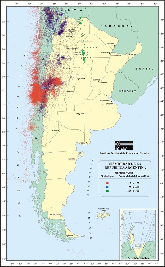 Sismicidad en la República Argentina.