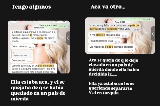 Los chats de Icardi que filtró Yanina Latorre. 