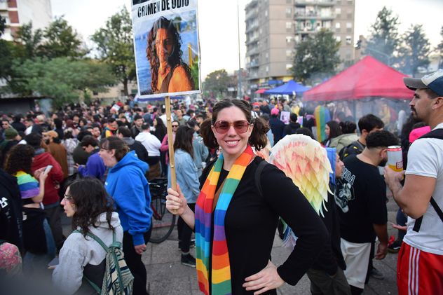El colectivo LGBTIQ+ marchó contra los crímenes de odio. (Nicolás Bravo / La Voz)