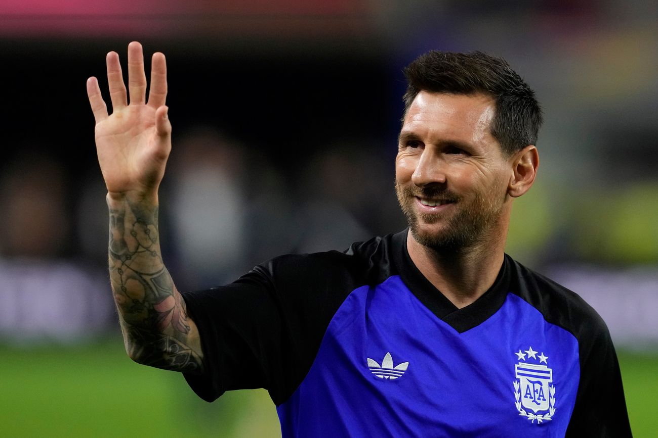 Messi en el partido ante Jordania.