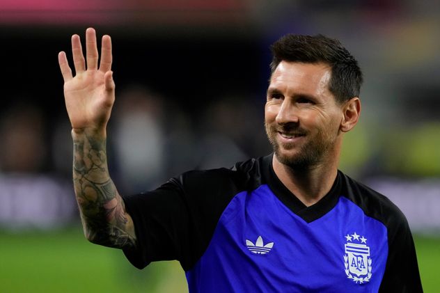 Messi en el partido ante Jordania.