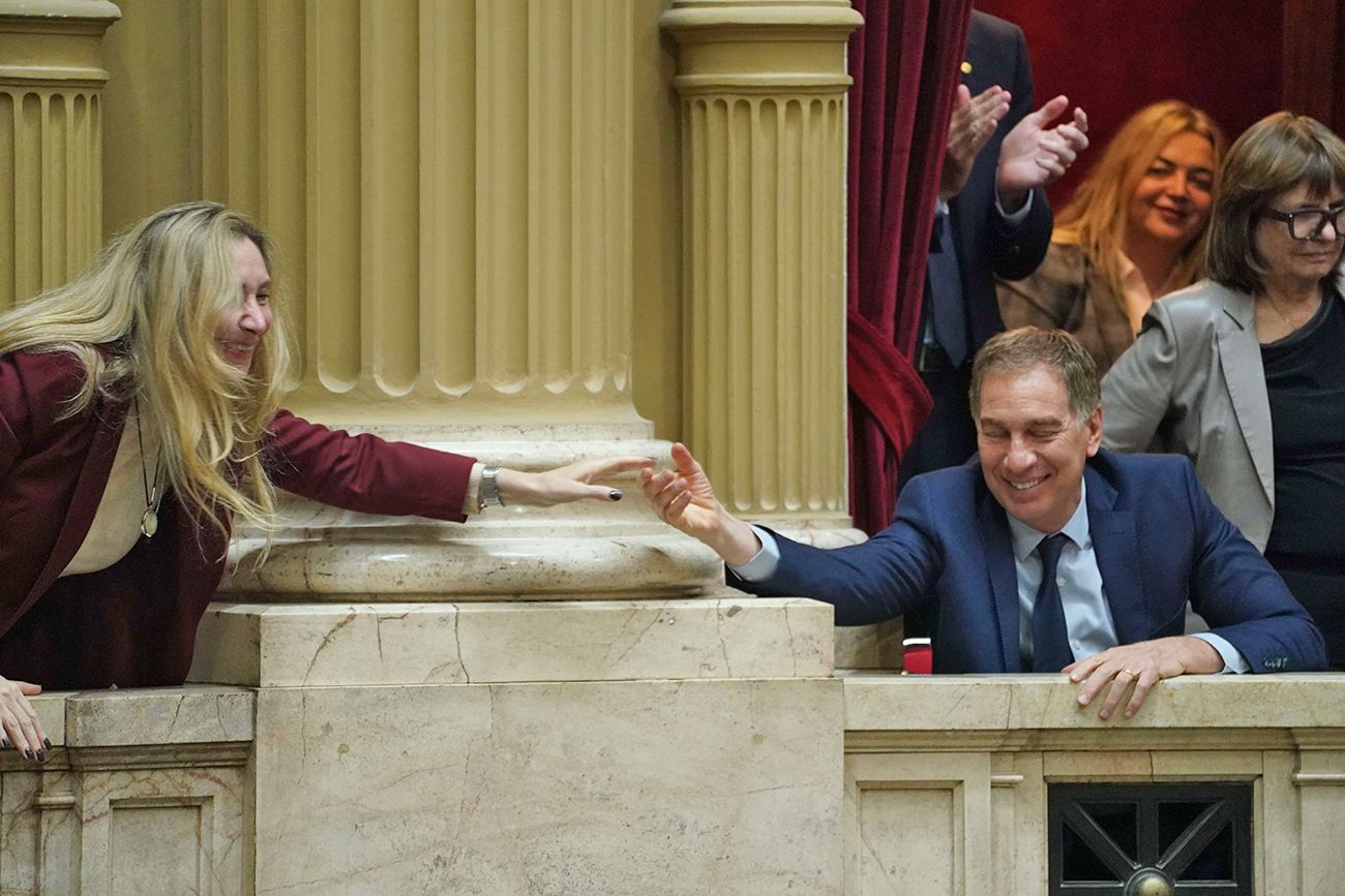 Karina Milei y Diego Santilli.