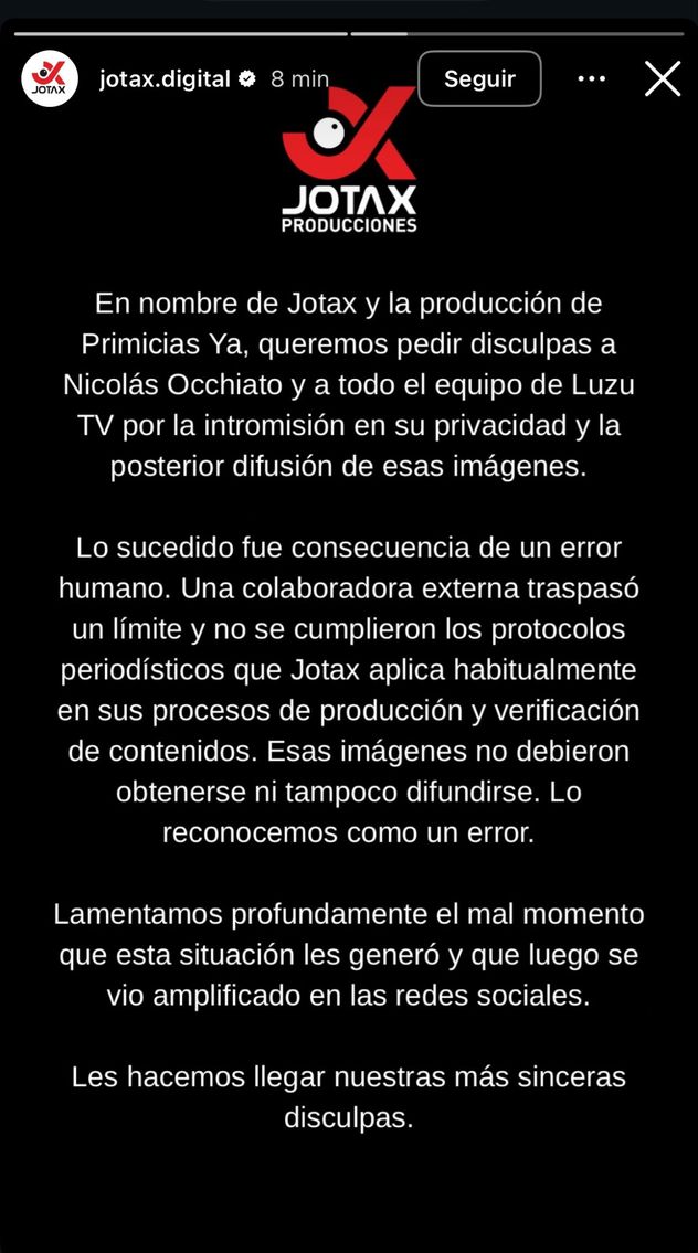 Las disculpas de Jotax y Primicias Ya.