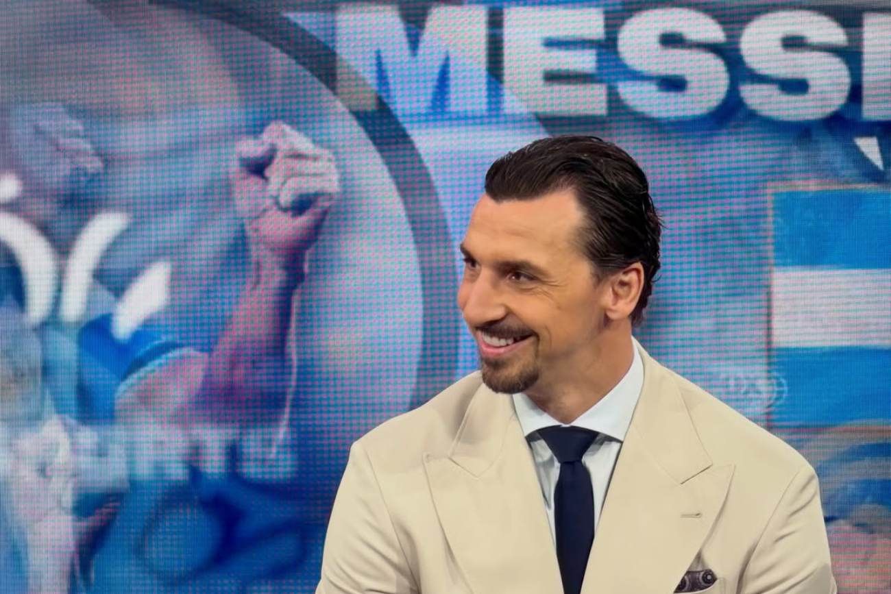 Zlatan Ibrahimović, en una reciente emisión de Fox Sports. El exjugador y ahora panelista le tira la mejor onda a su excompañero Lionel Messi. (Instagram @zlatan)