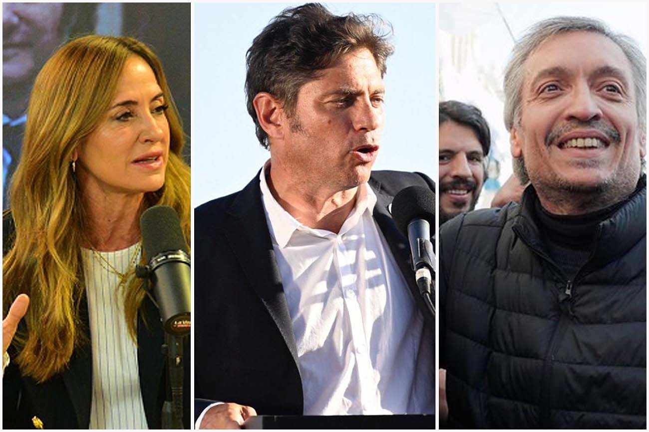Victoria Tolosa Paz, Axel Kicillof y Máximo Kirchner. 