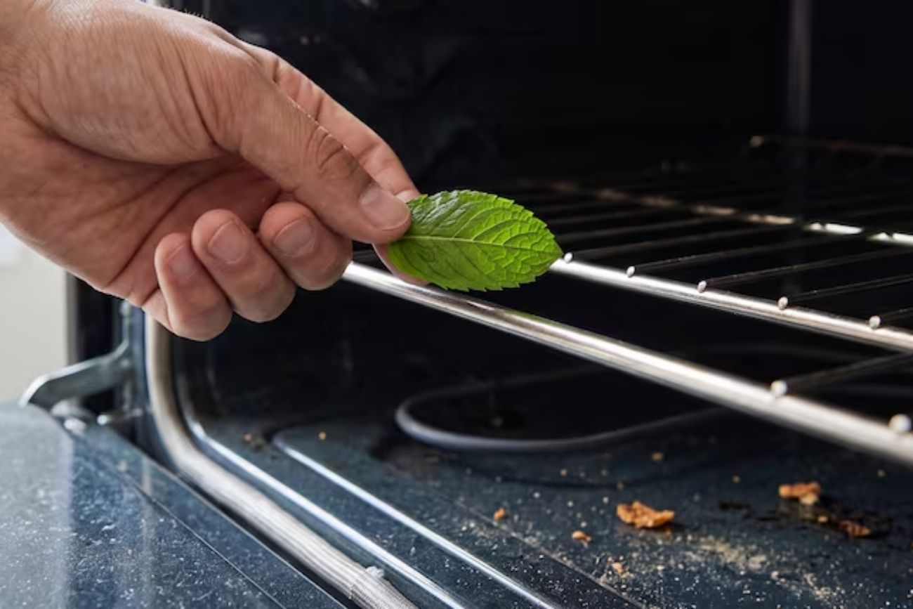 Ni limón ni bicarbonato: el secreto de las hojas de menta para quitar el mal olor del horno.