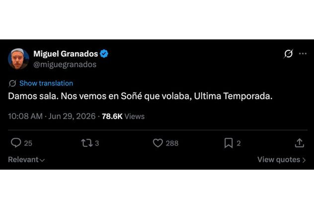 Migue Granados compartió un mensaje en X que generó divisiones entre sus seguidores.