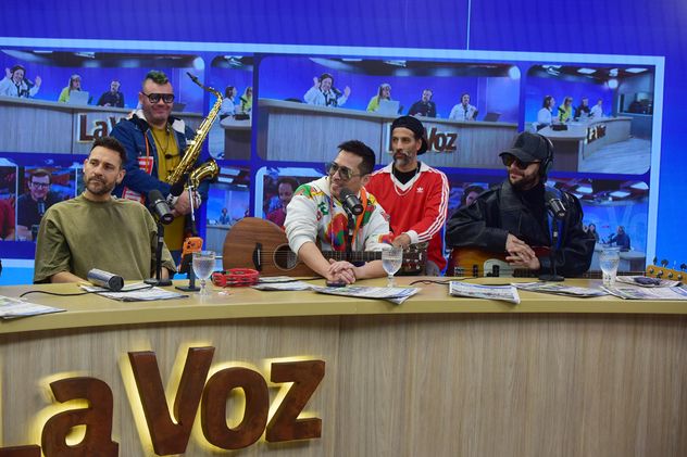 Los Caligaris en el primer aniversario del streaming de La Voz en vivo.  