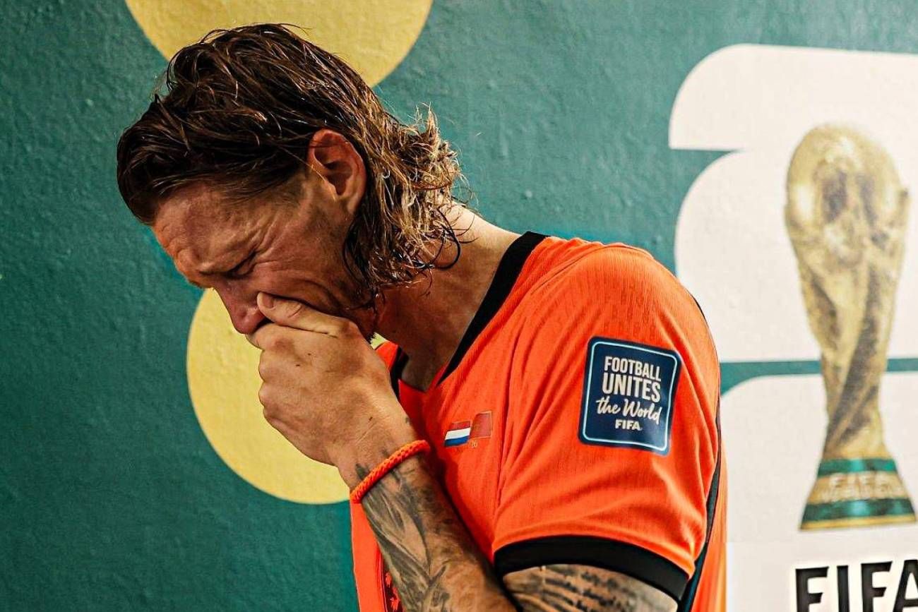 Wout Weghorst y su llanto tras la derrota.