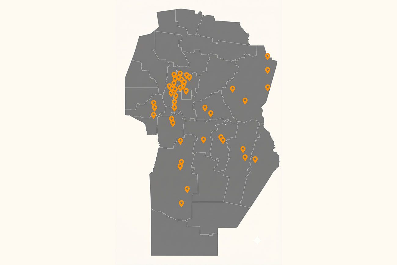 42 ciudades de la provincia en el mapa de Normativas urbanas.