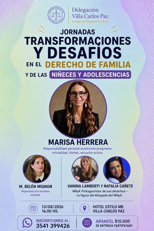 Derecho de Familia. Las jornadas "Transformaciones y desafíos en el Derecho de Familia" están encabezadas por la jurista Marisa Herrera. (Archivo)