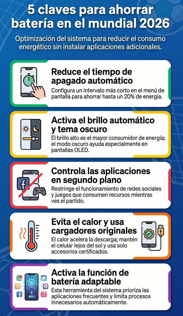 Ahorrar batería en el Mundial.
