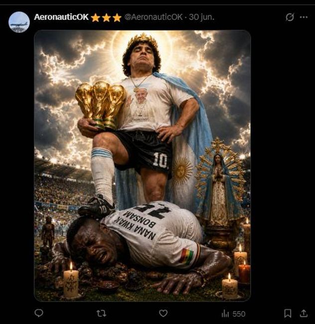 Hasta Maradona aparece frenando al brujo.