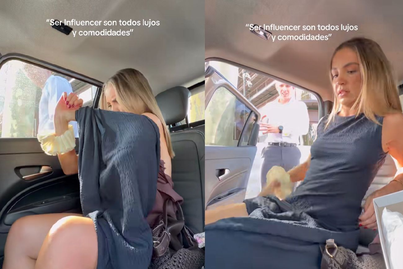 Quiso mostrar lo "sufrido" de ser influencer al cambiarse en un auto y la mataron en las redes