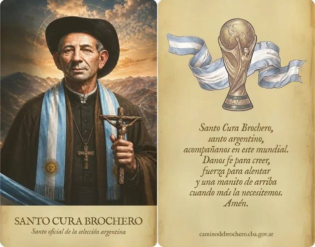 Hasta el Cura Brochero aparece como protector de la selección.