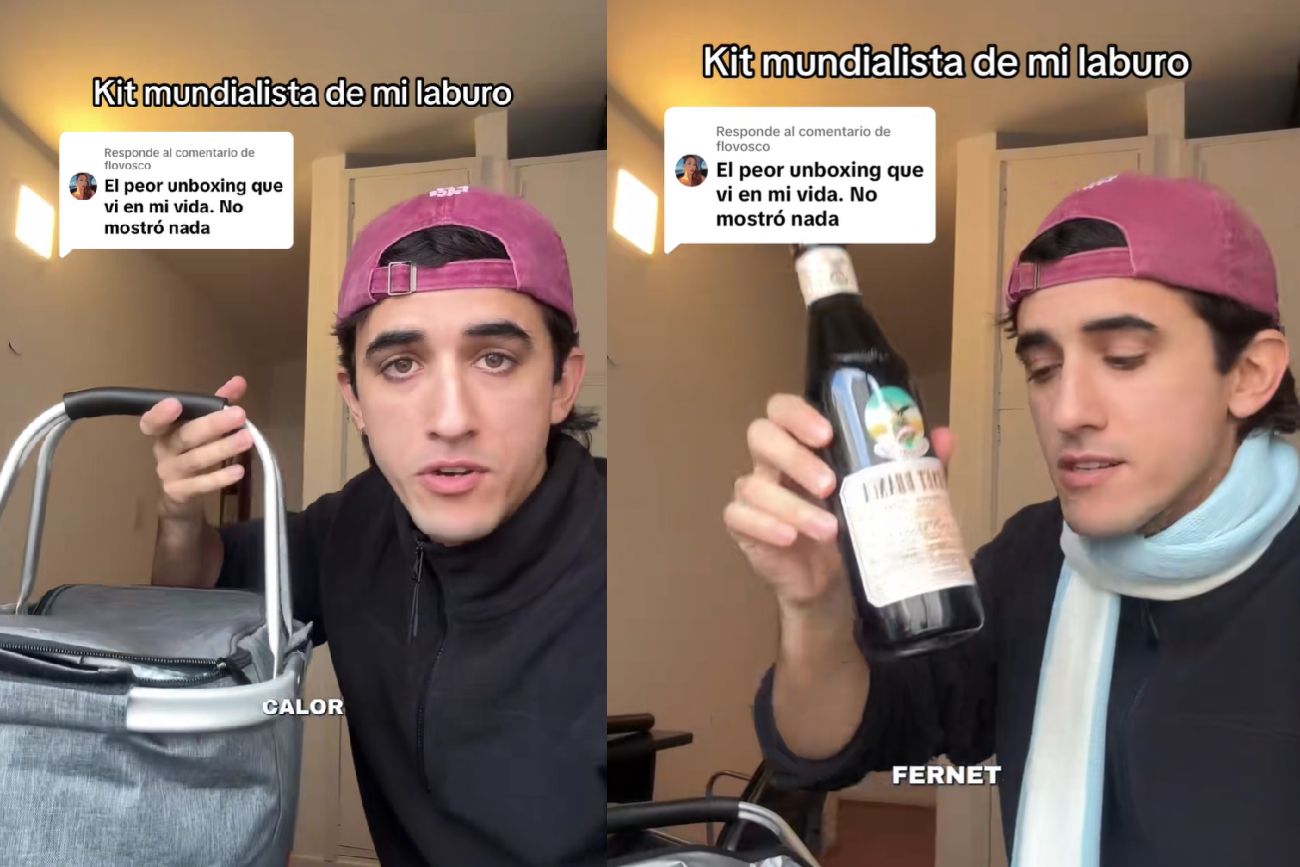 Mostró el kit mundialista que le regalaron en su trabajo y es viral