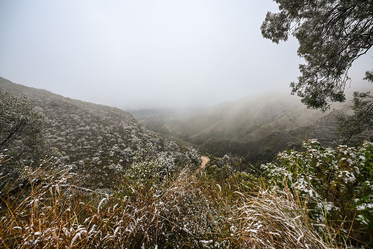 Ola de frío y nieve en La Falda.