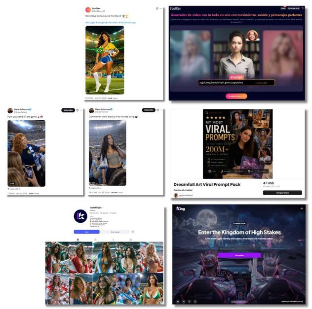 Contenidos relacionados con el Mundial de Fútbol 2026 publicados por perfiles diferentes.