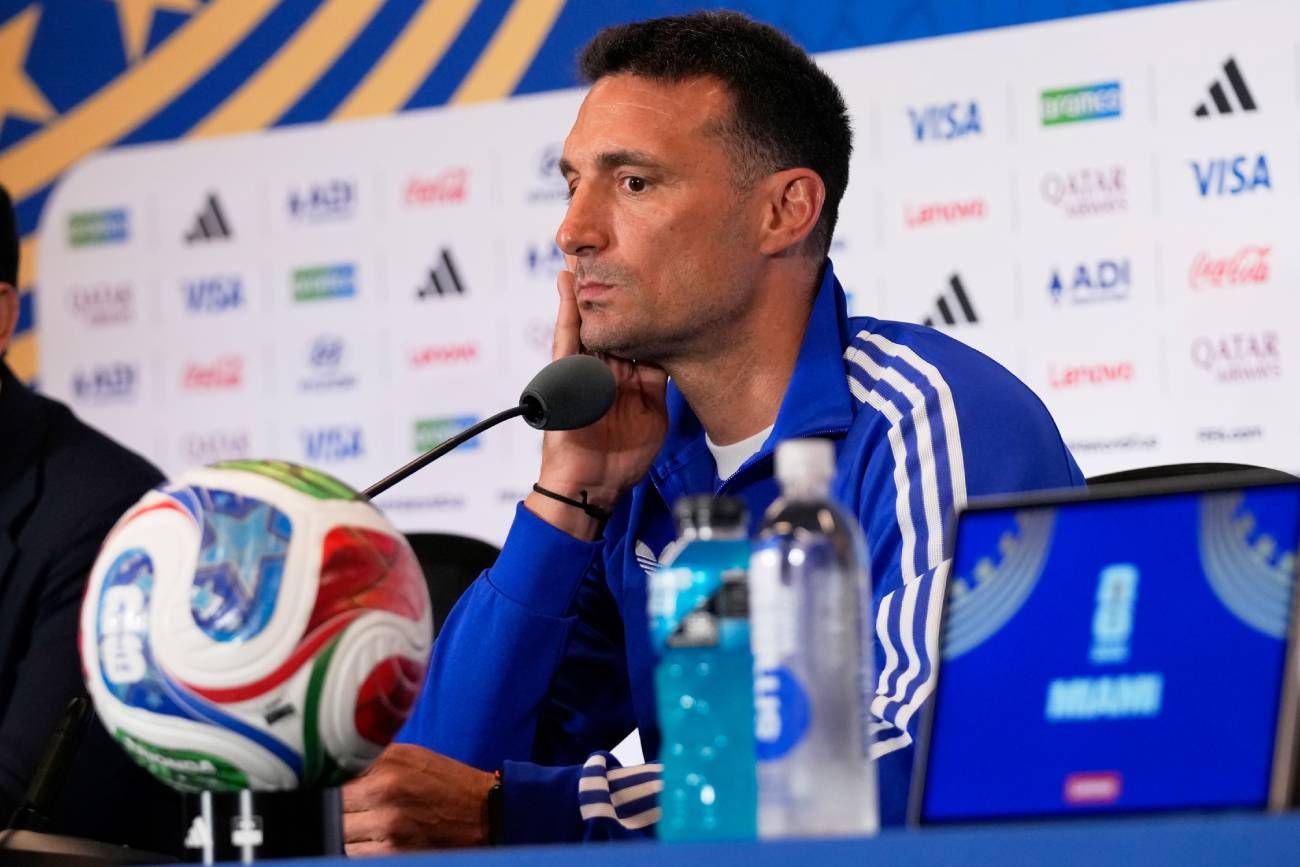 Mundial 2026. Lionel Scaloni en la conferencia de prensa este jueves 2 de julio en Miami Gardens, Florida.