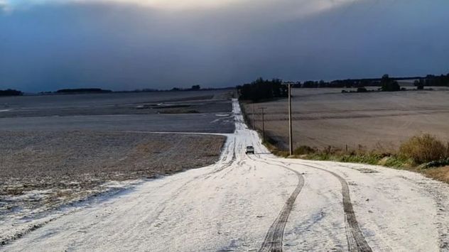 Nieve en la provincia de Buenos Aires.