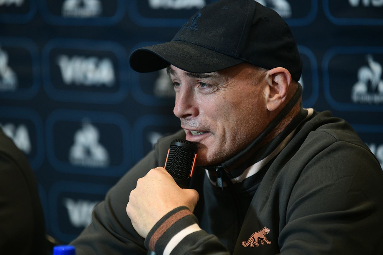 Felipe Contepomi en la conferencia de prensa de Los Pumas. (Ramiro Pereyra / La Voz)