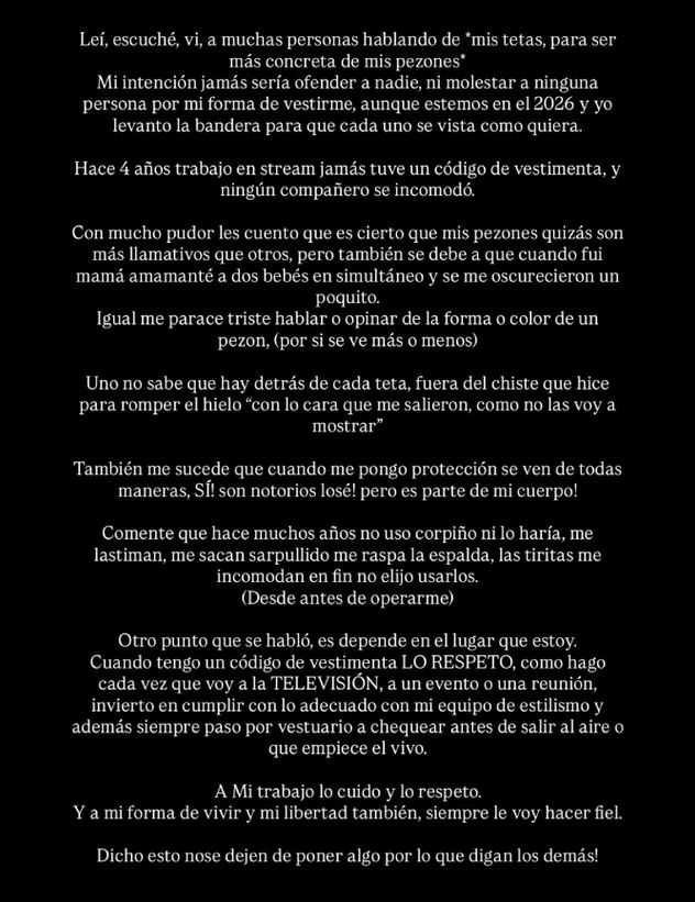 El descargo de Daniela Celis contra Mica Viciconte.