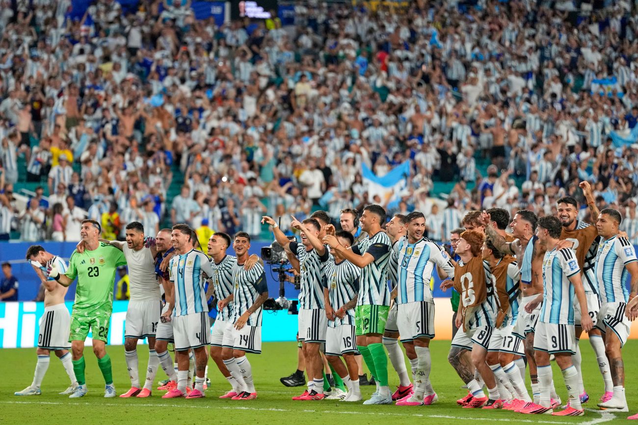 Festejos de Argentina en Miami.