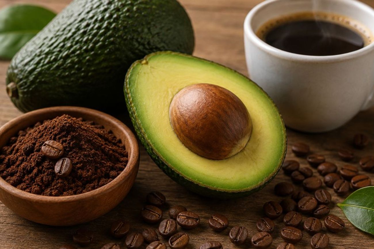 El carozo de la palta puede reutilizarse como herramienta de masaje en un exfoliante casero elaborado con café, azúcar y miel.