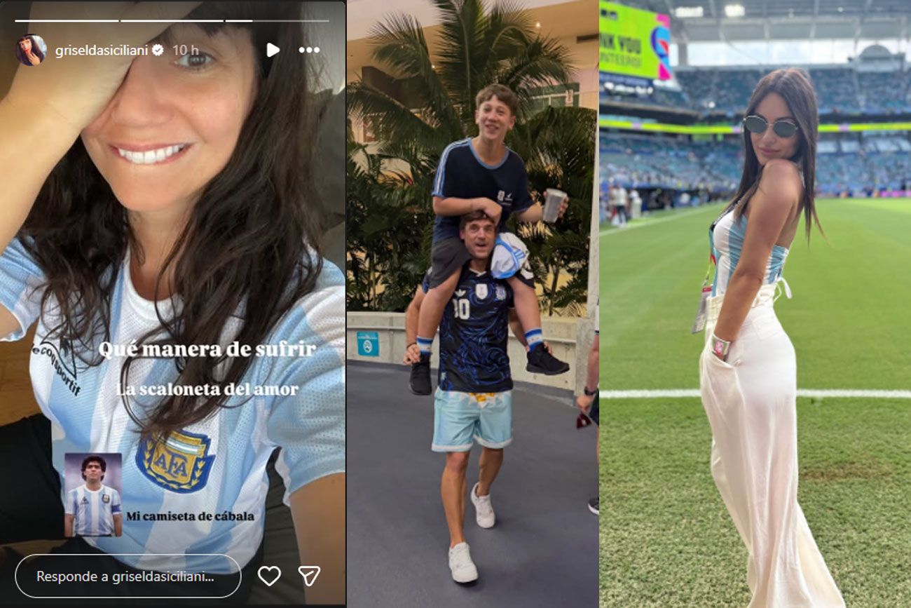 Los famosos tras el triunfo de Argentina. Foto: captura pantalla.