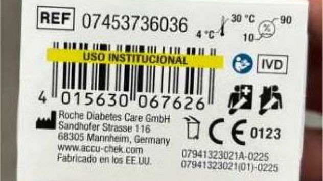 Anmat detectó la comercialización de productos Accu Chek Guide con irregularidades en su packaging secundario de los que se desconoce su estado de conservación y su eficacia.