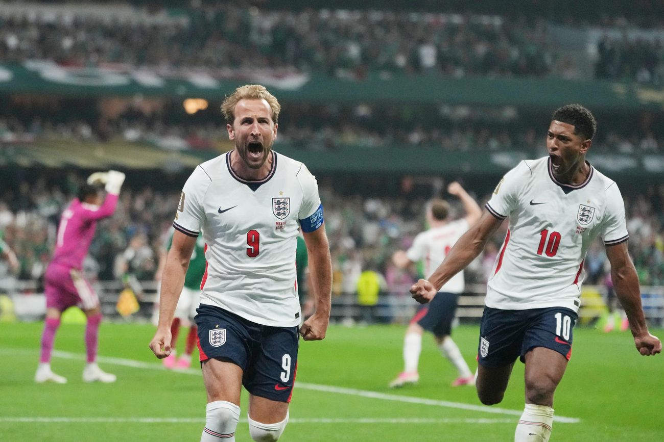 Harry Kane y Jude Bellingham los goleadores de Inglaterra en el 3-2 ante México.