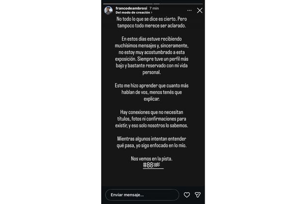 El comunicado de Franco Deambrosi sobre su supuesto vínculo con la China Suárez.