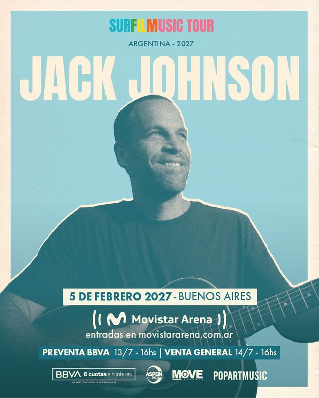 Jack Johnson regresa a Argentina en 2027.